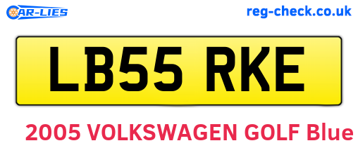 LB55RKE are the vehicle registration plates.