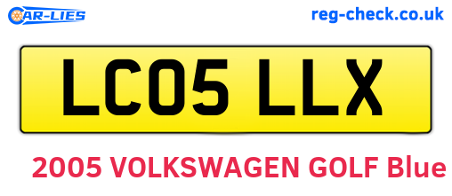 LC05LLX are the vehicle registration plates.