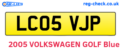 LC05VJP are the vehicle registration plates.