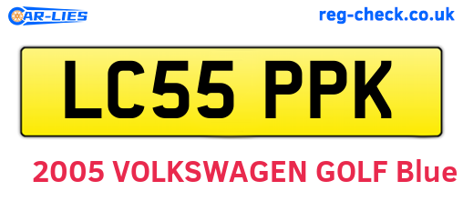 LC55PPK are the vehicle registration plates.