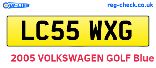 LC55WXG are the vehicle registration plates.