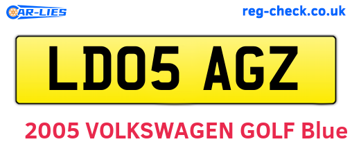 LD05AGZ are the vehicle registration plates.