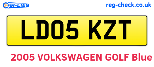 LD05KZT are the vehicle registration plates.
