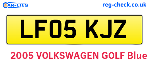 LF05KJZ are the vehicle registration plates.