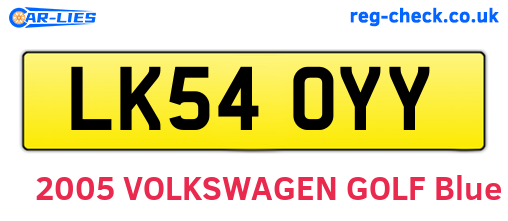 LK54OYY are the vehicle registration plates.