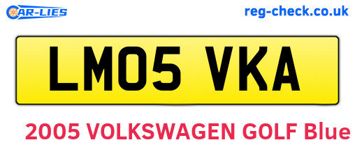LM05VKA are the vehicle registration plates.