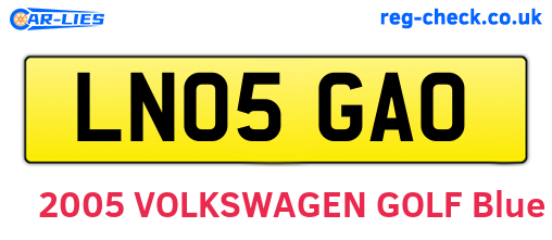LN05GAO are the vehicle registration plates.
