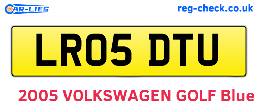 LR05DTU are the vehicle registration plates.