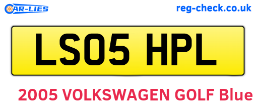 LS05HPL are the vehicle registration plates.