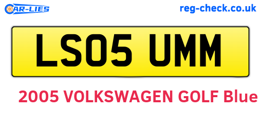 LS05UMM are the vehicle registration plates.