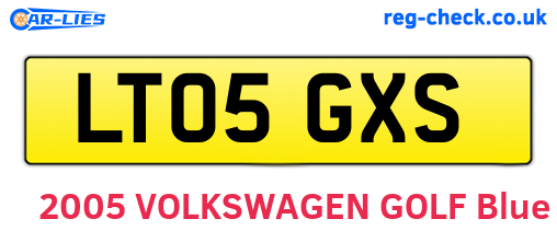 LT05GXS are the vehicle registration plates.