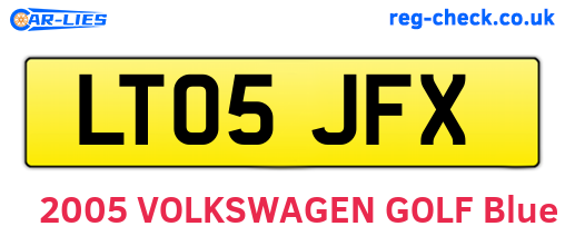 LT05JFX are the vehicle registration plates.