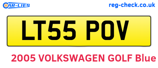 LT55POV are the vehicle registration plates.