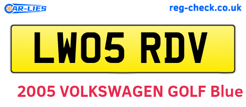 LW05RDV are the vehicle registration plates.