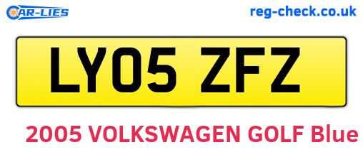 LY05ZFZ are the vehicle registration plates.