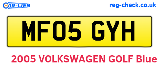 MF05GYH are the vehicle registration plates.