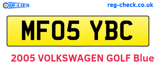 MF05YBC are the vehicle registration plates.