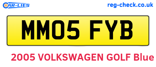 MM05FYB are the vehicle registration plates.