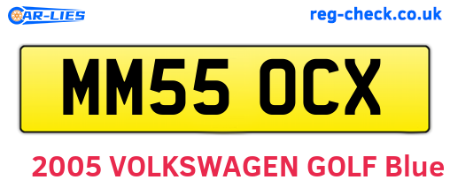 MM55OCX are the vehicle registration plates.
