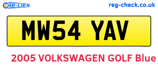 MW54YAV are the vehicle registration plates.