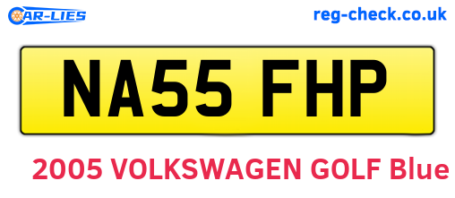NA55FHP are the vehicle registration plates.