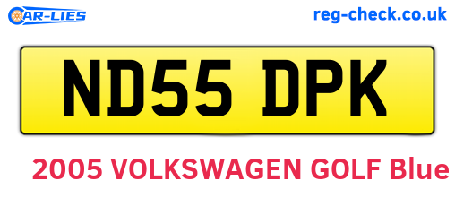 ND55DPK are the vehicle registration plates.