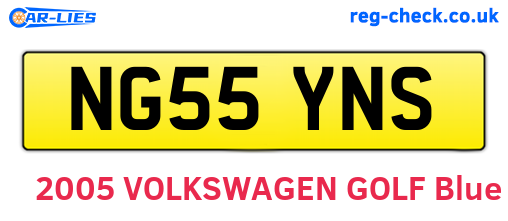 NG55YNS are the vehicle registration plates.