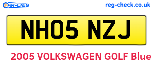 NH05NZJ are the vehicle registration plates.