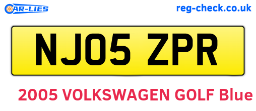 NJ05ZPR are the vehicle registration plates.