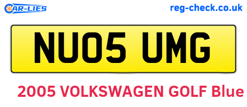 NU05UMG are the vehicle registration plates.