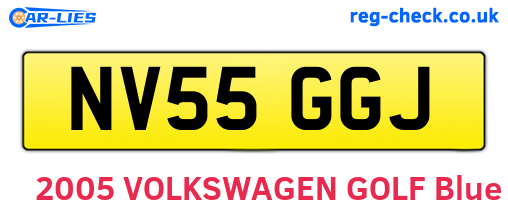 NV55GGJ are the vehicle registration plates.