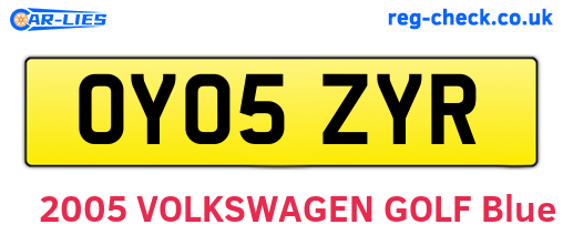 OY05ZYR are the vehicle registration plates.