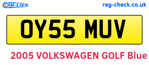OY55MUV are the vehicle registration plates.