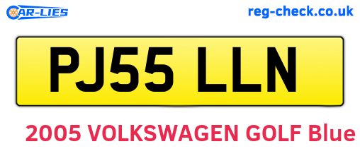 PJ55LLN are the vehicle registration plates.