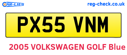 PX55VNM are the vehicle registration plates.