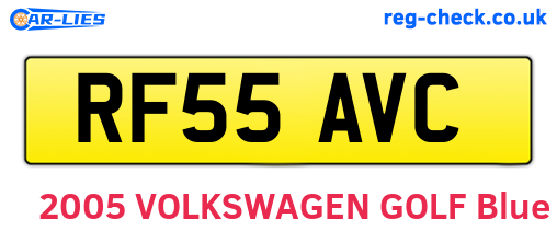 RF55AVC are the vehicle registration plates.