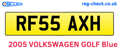 RF55AXH are the vehicle registration plates.