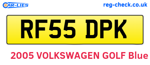 RF55DPK are the vehicle registration plates.