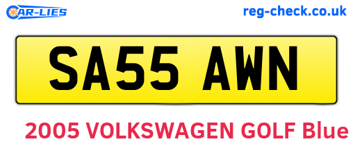 SA55AWN are the vehicle registration plates.