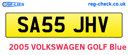 SA55JHV are the vehicle registration plates.