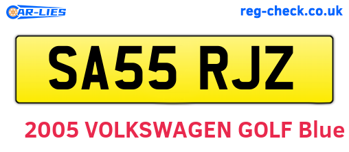 SA55RJZ are the vehicle registration plates.