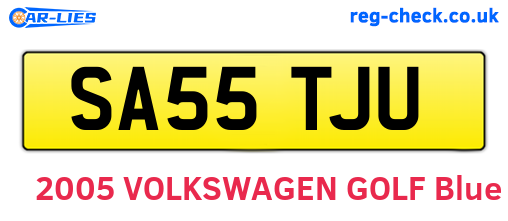 SA55TJU are the vehicle registration plates.