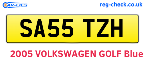 SA55TZH are the vehicle registration plates.