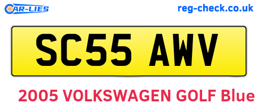 SC55AWV are the vehicle registration plates.