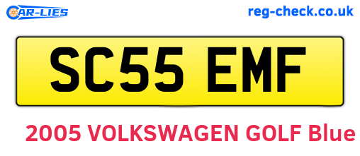 SC55EMF are the vehicle registration plates.