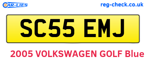 SC55EMJ are the vehicle registration plates.