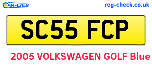 SC55FCP are the vehicle registration plates.