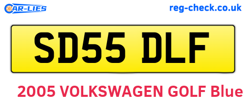SD55DLF are the vehicle registration plates.