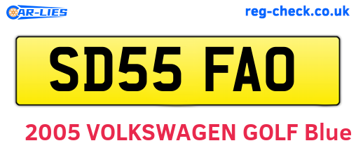 SD55FAO are the vehicle registration plates.