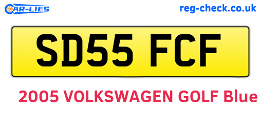 SD55FCF are the vehicle registration plates.
